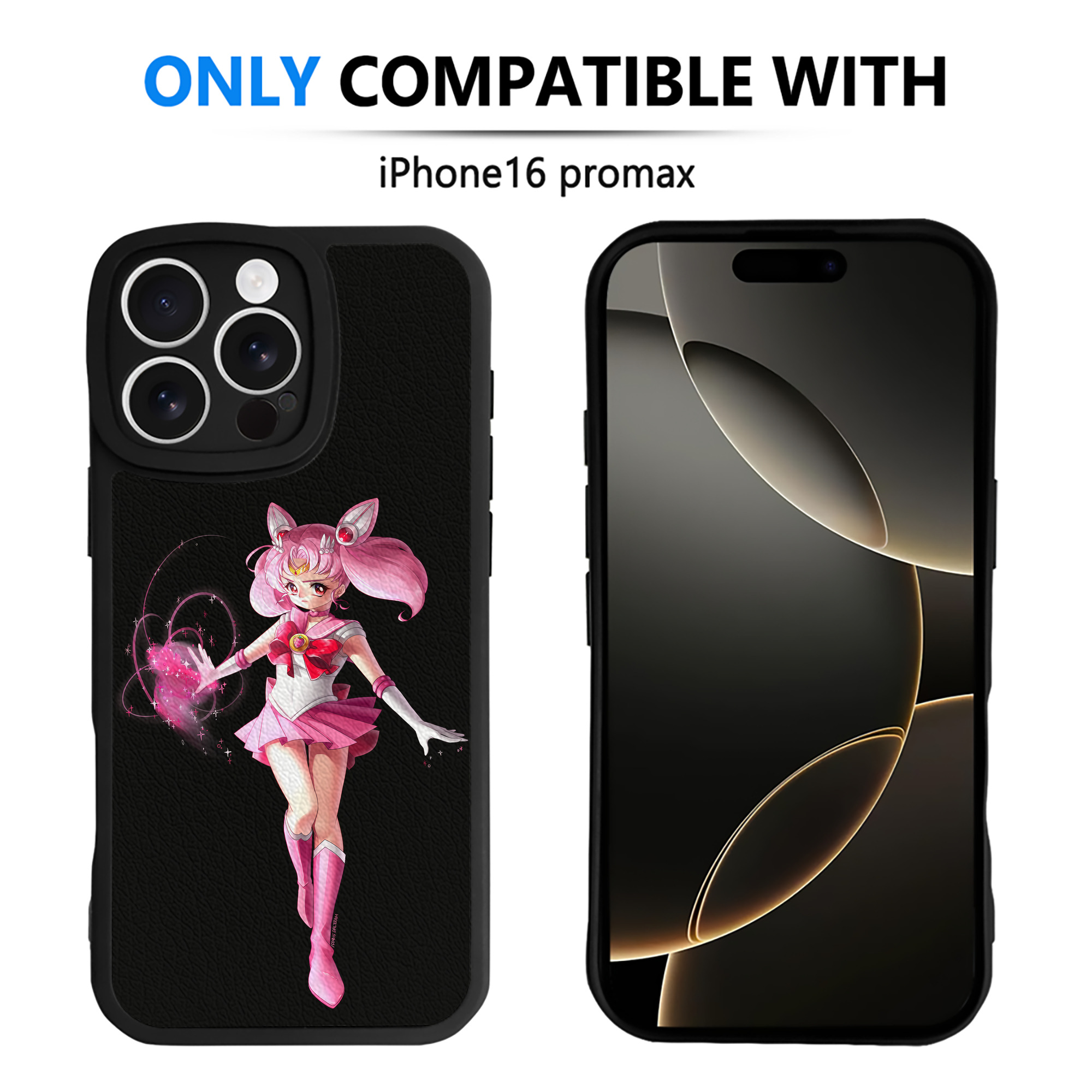 （画像用） 美少女戦士セーラームーン ちびうさ Sailor Moon Chibiusa Tsukino Usagi Small Lady Serenity 【iPhone 16シリーズ対応】シリコンスマホケース（レザー調） 材質：シリコン